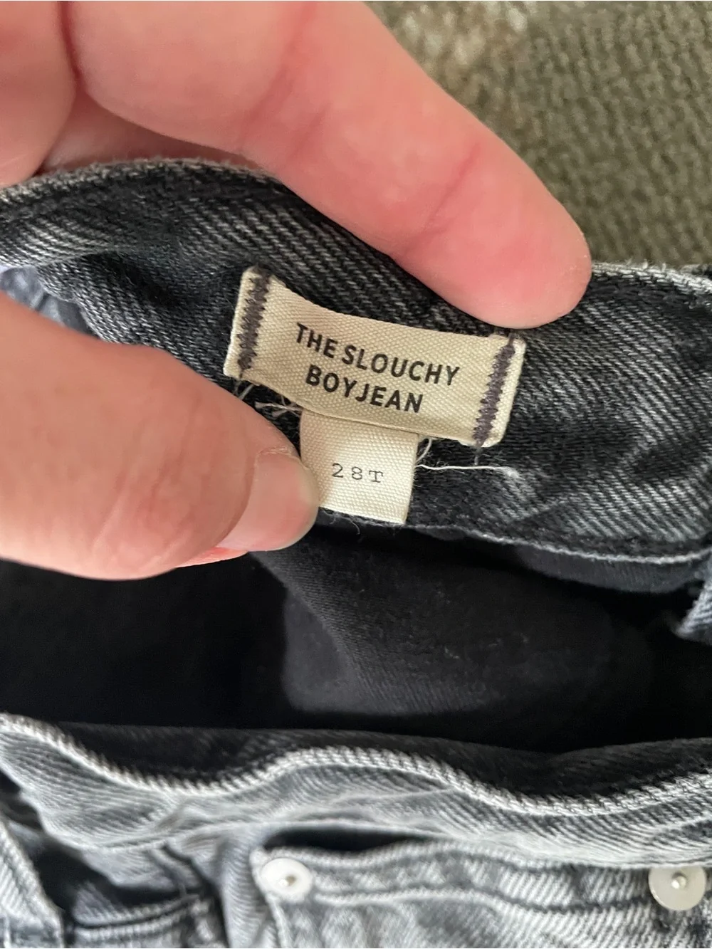 Madewell the slouchy boy jean faded black wash 6/28T